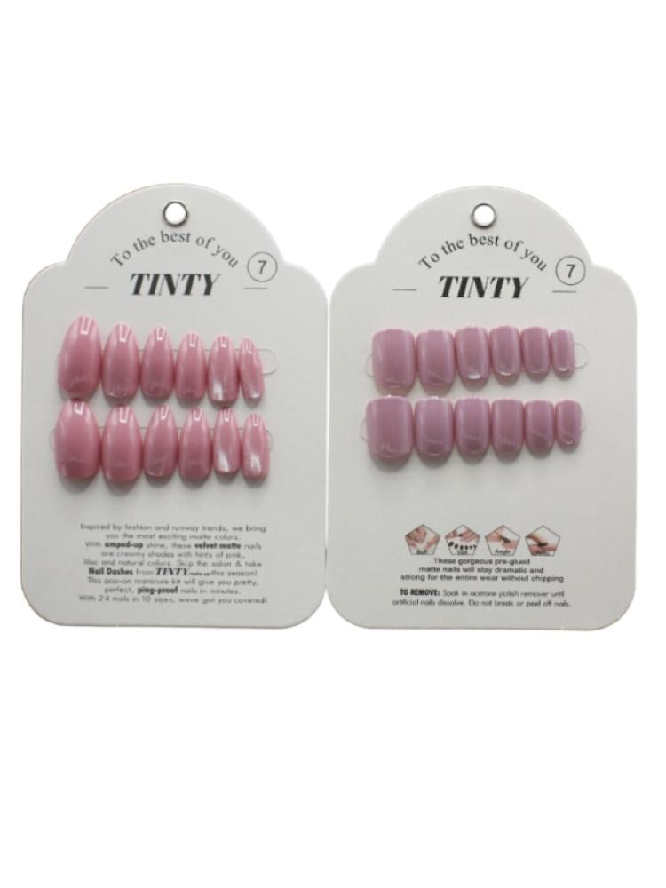 Press-On Adhesive Nails Natural Look No.7 Tinty 24 Pieces