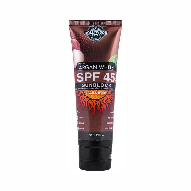 Hollywood Style Sunscreen Cream SPF 45+ with Argan Oil, Face & Body, 100ml
