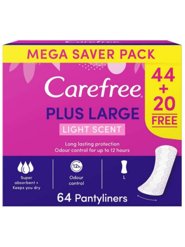 Scented Panty Liners Large Plus Carefree 64 Pads