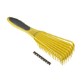 Dompel Curly Hair Styling Brush, Detangling, Flexible Bristles, Yellow