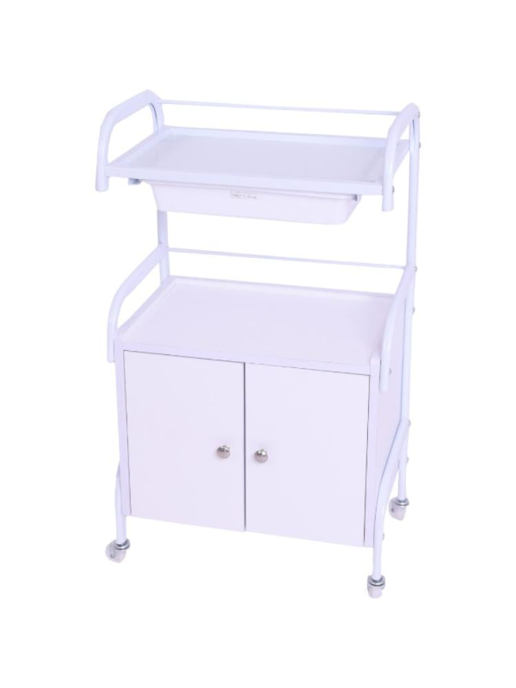 Salon System White Trolley with Top Drawer and Two Doors 85cm