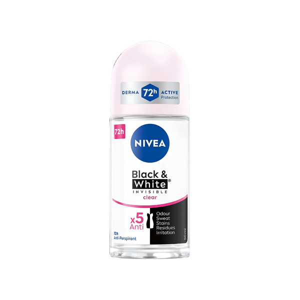 Nivea Black and White Roll-On Deodorant Stain Prevention Nivea 50ml