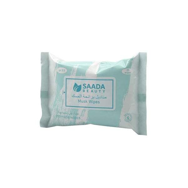 Feminine Wipes for UTI Prevention Musk Scent Saada Beauty 20 Wipes