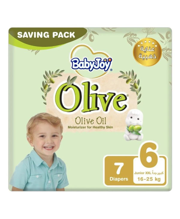 Baby Diapers Olive Oil Infused Size 6 Junior 7 Count Baby Joy