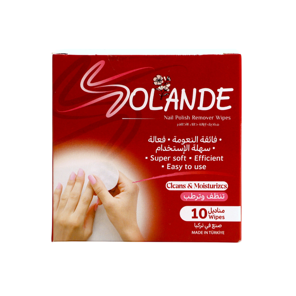 Soland Acetone-Free Nail Polish Remover Wipes, 10 Count