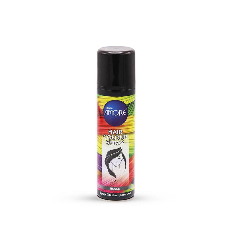 Black Hair Spray Temporary Color Sora AMORE 150ml