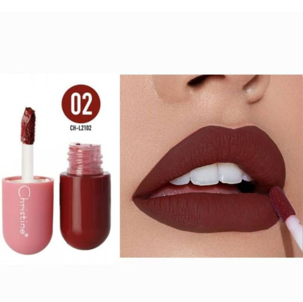 Christine Mini Matte Liquid Lipstick No. 2, Long-Lasting, Travel-Size