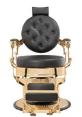 Salon System 5268 Barber Chair - Black Leather with Gold Base