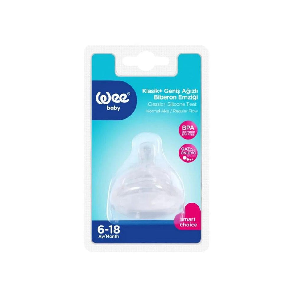 Wee Baby Classic Silicone Nipple for 6-18 Month Babies Transparent 1pc