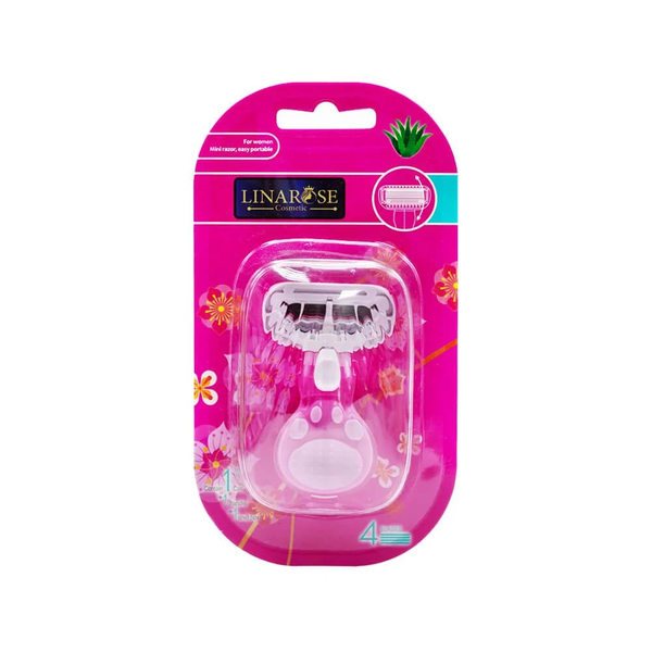 Travel Electric Razor Manual Shaver with Aloe Vera Strip Lina Rose 1pc