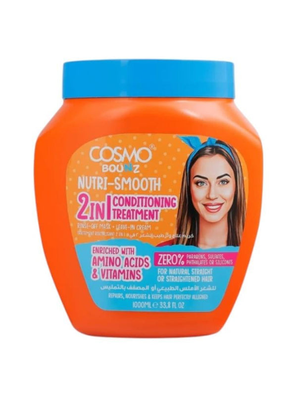 Cosmo Bounz Nutri-Smooth 2-in-1 Hair Treatment & Moisturizer Cream - 1000ml