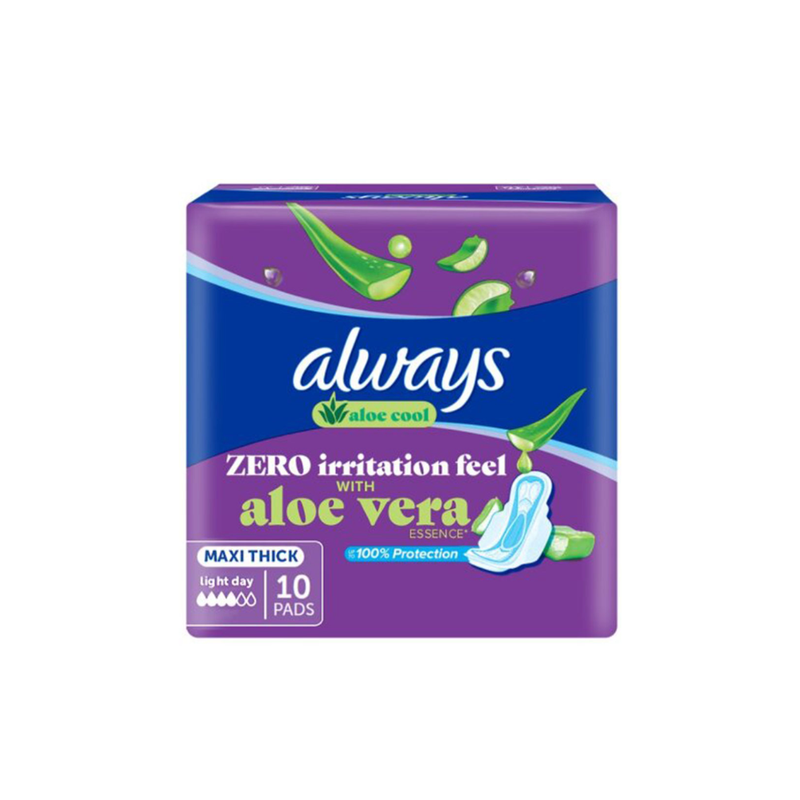 Always Thick Sanitary Pads Large With Wings 10 Count