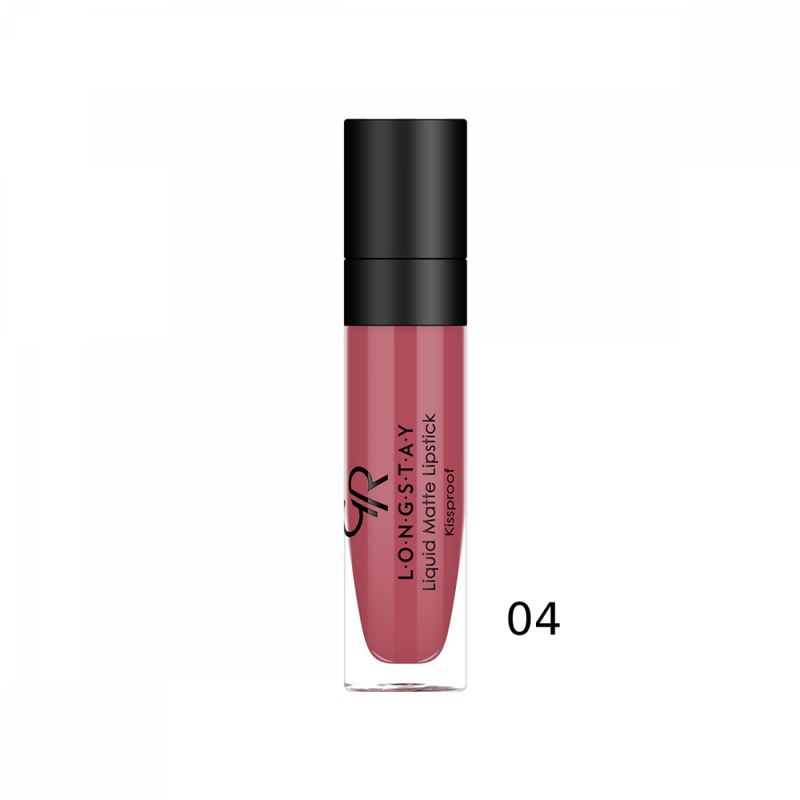 Golden Rose Long Lasting Matte Liquid Lipstick No. 04, Vitamin E & Avocado Oil, 5.5 ml