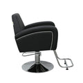 Salon System Hair Styling Chair Black Faux Leather Chrome Base