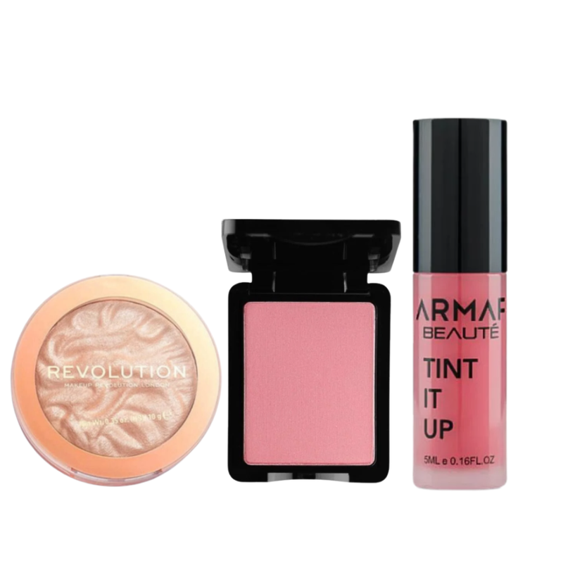 Best Makeup Set Cheek Glow Blush Highlighter Tint Armaf Beauty 3-Piece