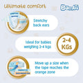 Sanita Bambi Baby Diapers Size 1 Newborn 2-4 kg 19 Count