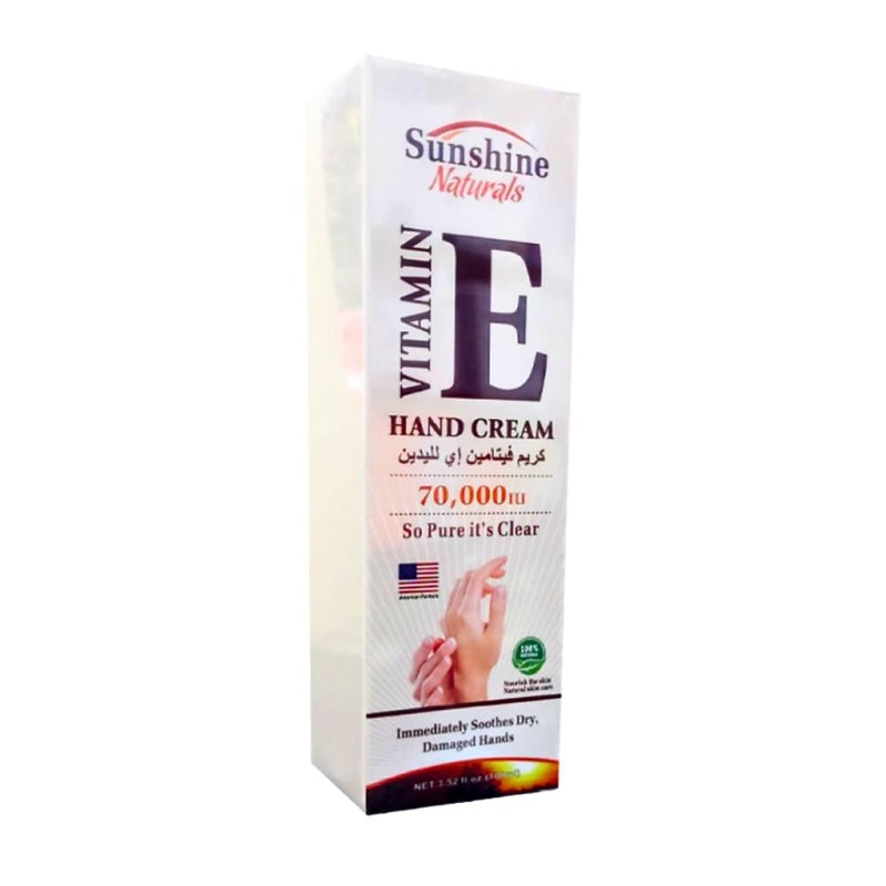 Sunshine Naturals Vitamin E Hand Cream, Moisturizing, 100ml