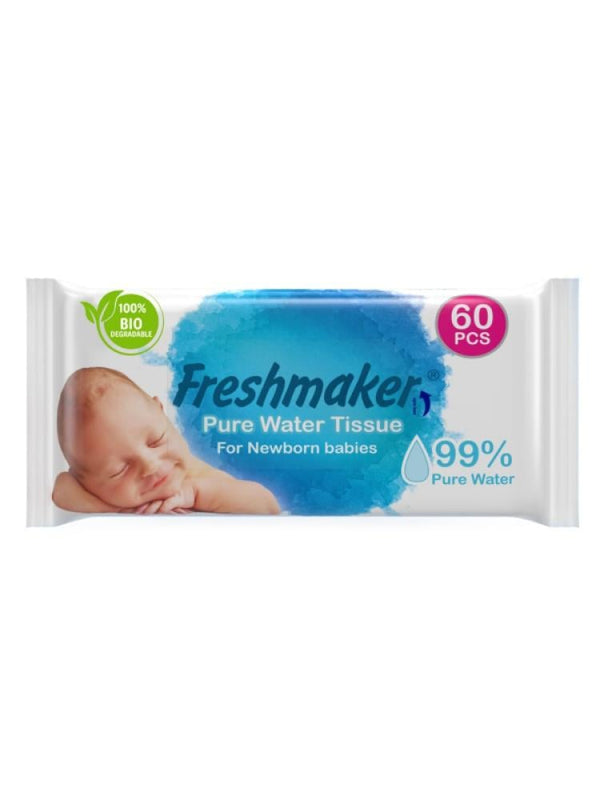Freshmaker Pure Water Baby Wipes - 60 Count