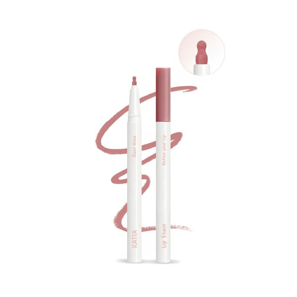Katia Liquid Lip Liner Lip Stain, Dust Rose, Long-Lasting, Quick-Drying