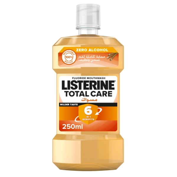 Antibacterial Mouth Wash Total Care Miswak Mild Taste Listerine 250ml