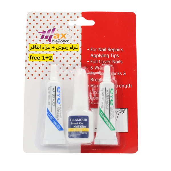 Strong Hold Nail Glue Dual-Use Eyelash Adhesive Max Elegance 1671 1 Piece