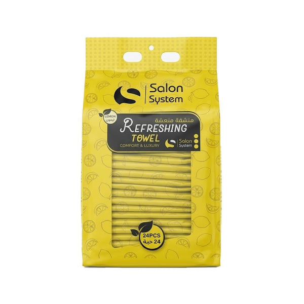 Refreshing Wet Wipes for Face Lemon Salon System 24 Pieces