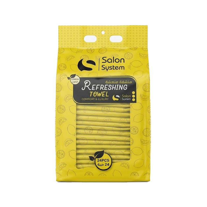 Refreshing Wet Wipes for Face Lemon Salon System 24 Pieces