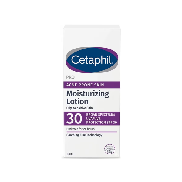 Cetaphil Pro-Acne Moisturizing Lotion SPF 30 with Ceramide Technology, Fragrance-Free, 120ml