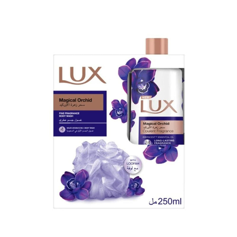 Lux Orchid Magic Body Wash with Loofah, Black Orchid & Juniper, 250ml