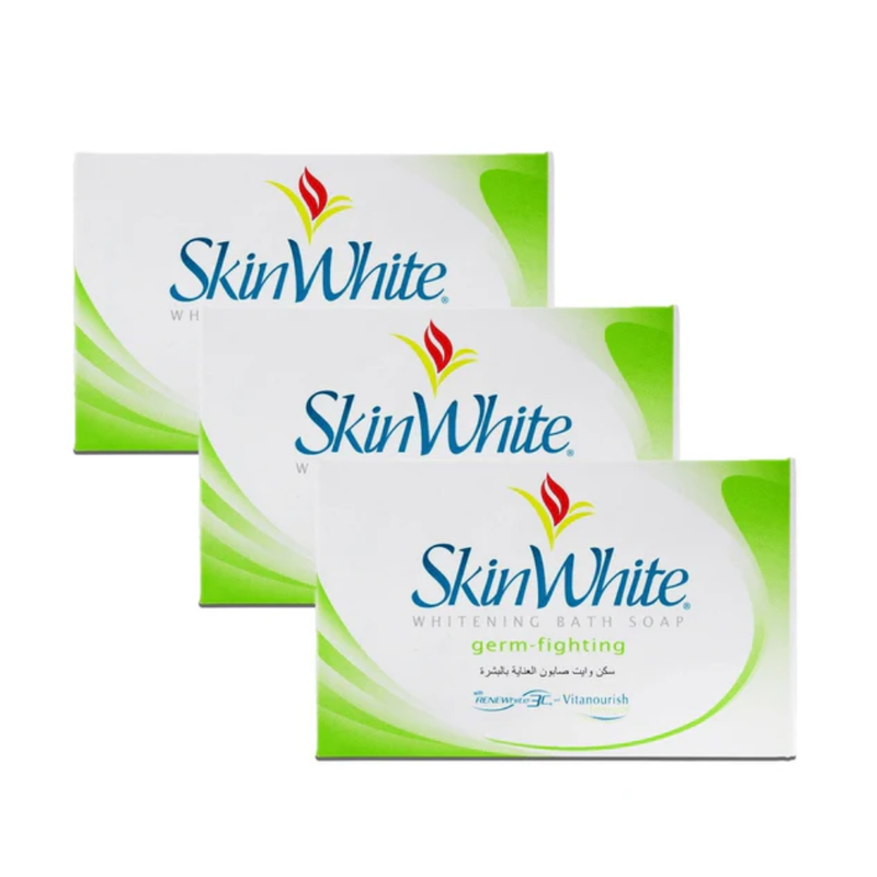 Skin White Antibacterial Whitening Bath Soap, 135g, 3 Pack