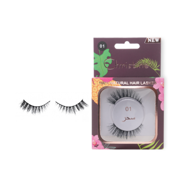 Christine Natural Hair Eyelashes 01 Magic, Reusable, Cotton Band