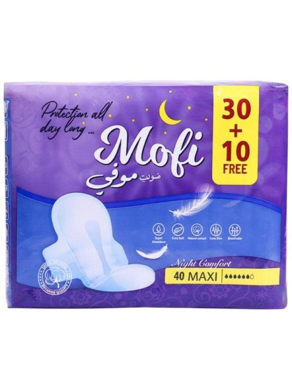 Best Overnight Sanitary Pads Maxi Night Comfort with Wings Mofi 40 Pads