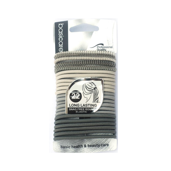 Basic Care Elastic Hair Ties, 22 Count, Assorted Colors