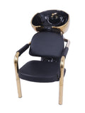 Salon System Hair Washing Chair Black Gold Handles