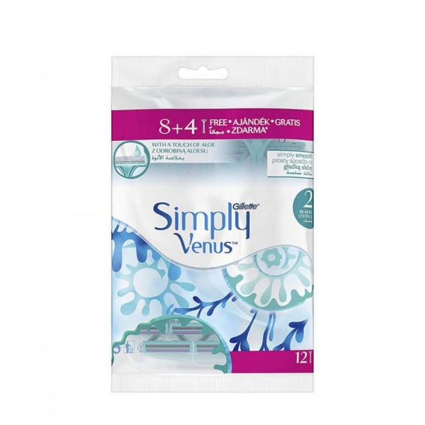 Gillette Simply Venus Razor Blades, 2-Blade, Moisture Rich Strip, 12 Count