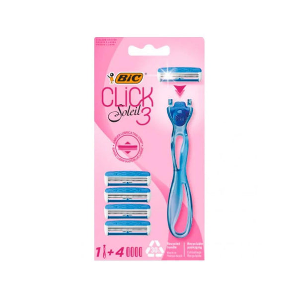 Women's Razor Blades BIC Soleil Click 3 Handle + 4 Blades Sensitive Skin