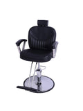 Salon System Black Faux Leather Hydraulic Hair Cutting Chair