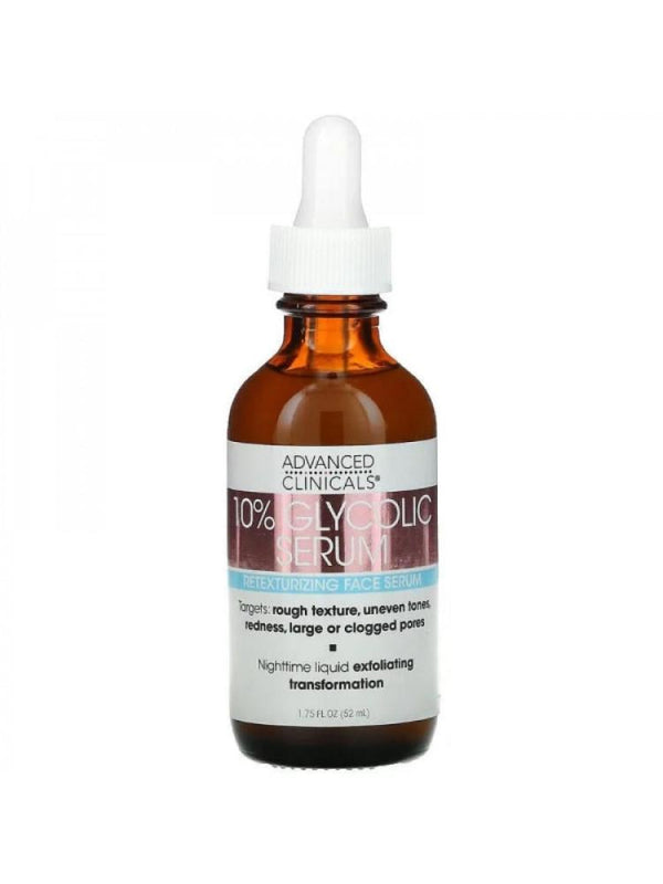 Exfoliating Face Serum with 10% Glycolic Acid by Advanced Clinicals 52ml