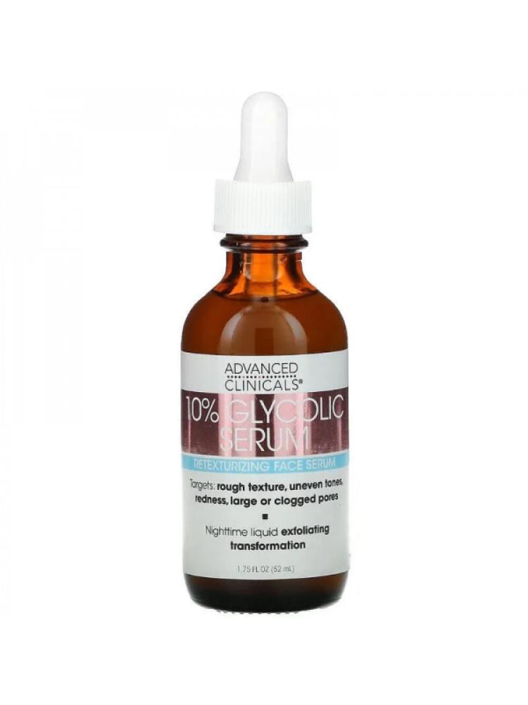 Exfoliating Face Serum with 10% Glycolic Acid by Advanced Clinicals 52ml