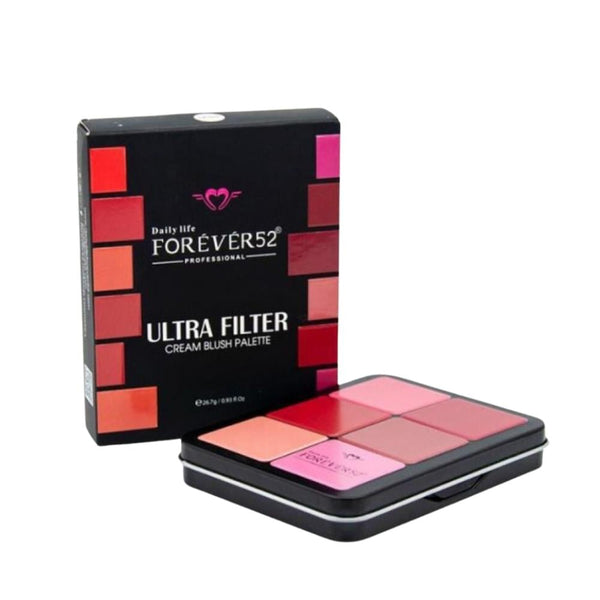 Forever52 Cream Blush Palette, 12-Color Multi-Purpose, Long-Lasting