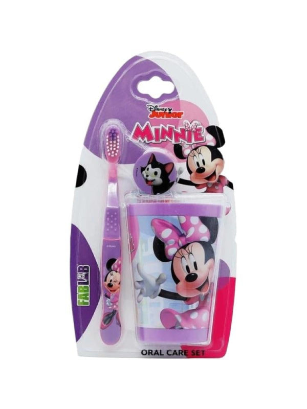 Fab Lab Minnie Mouse Kids Toothbrush and Cup Set Fun Oral Care 2 Pieces
