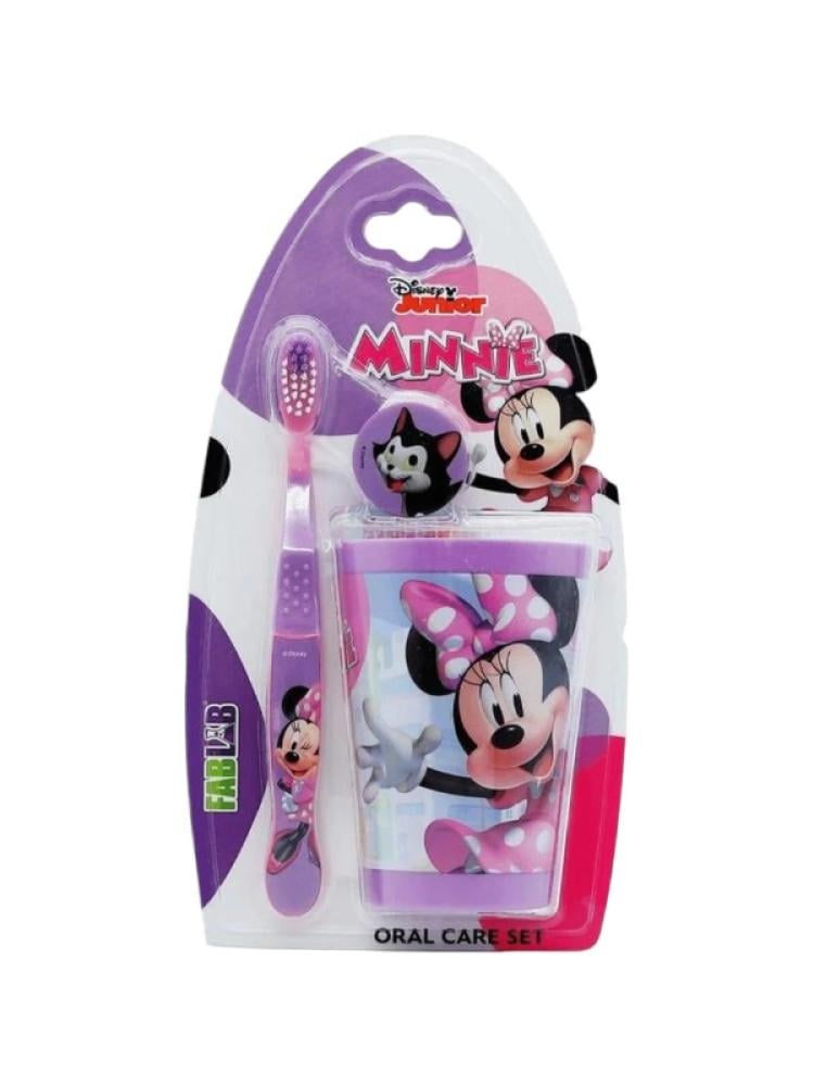Fab Lab Minnie Mouse Kids Toothbrush and Cup Set Fun Oral Care 2 Pieces