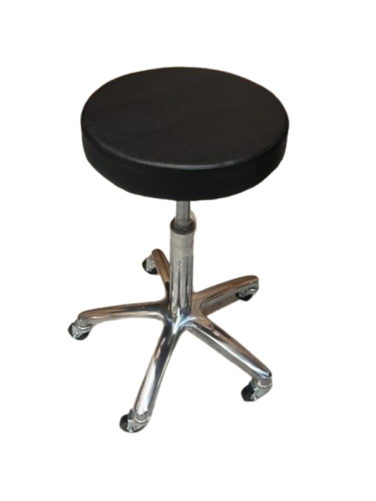 Salon System Black Round Swivel Staff Chair with Wheels