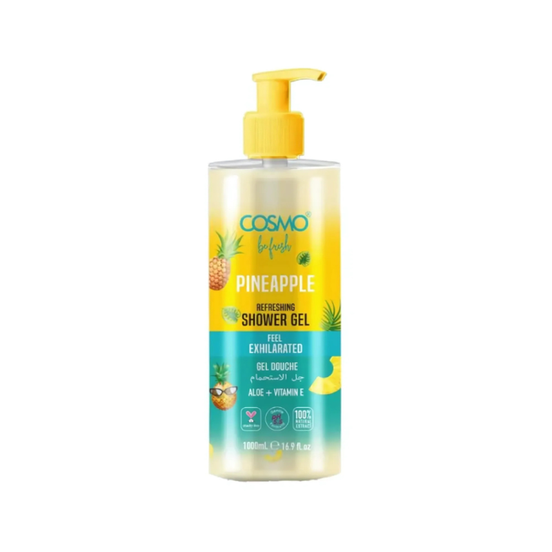 Cosmo Pineapple Refreshing Shower Gel, Moisturizing Body Wash, 1000ml