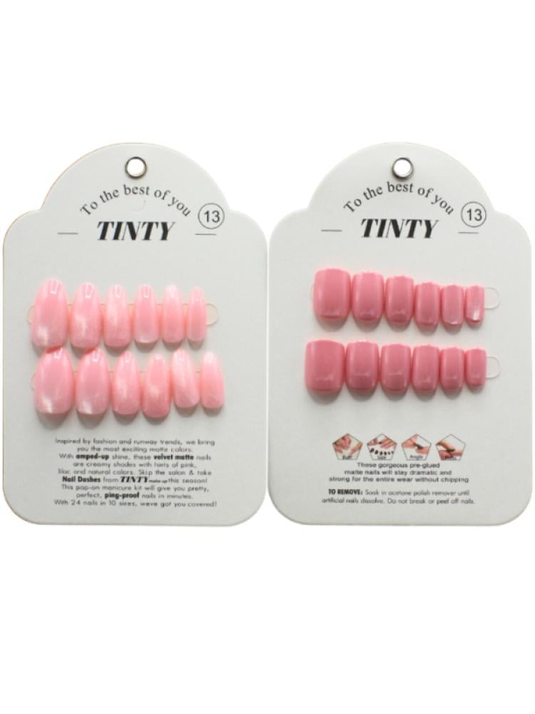 Easy to Apply Fake Nails Press-On 24 Pieces Tinty No.13
