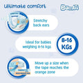 Sanita Bambi Baby Diapers Size 4 Large 8-16 kg 13 Count