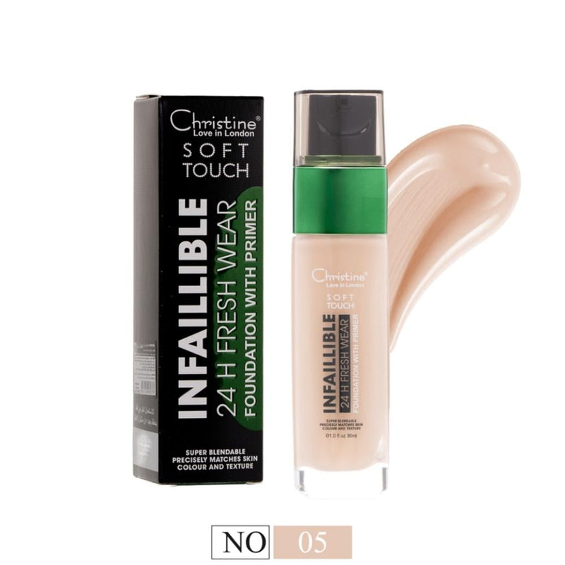 Christine Soft Touch Infallible Foundation, Shade 05, Full Coverage 30ml