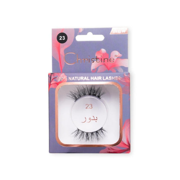 Christine Natural Hair Eyelashes No. 23 Badour Cotton Band Reusable