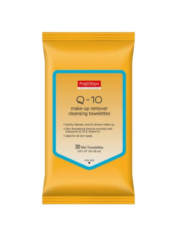 Purederm Q10 Makeup Remover & Facial Cleansing Wipes - 30 Count