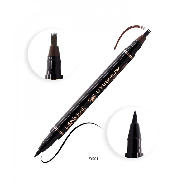 Make Over 22 Dual-Ended Eyebrow Pencil & Eyeliner EY001 Chocolate Black